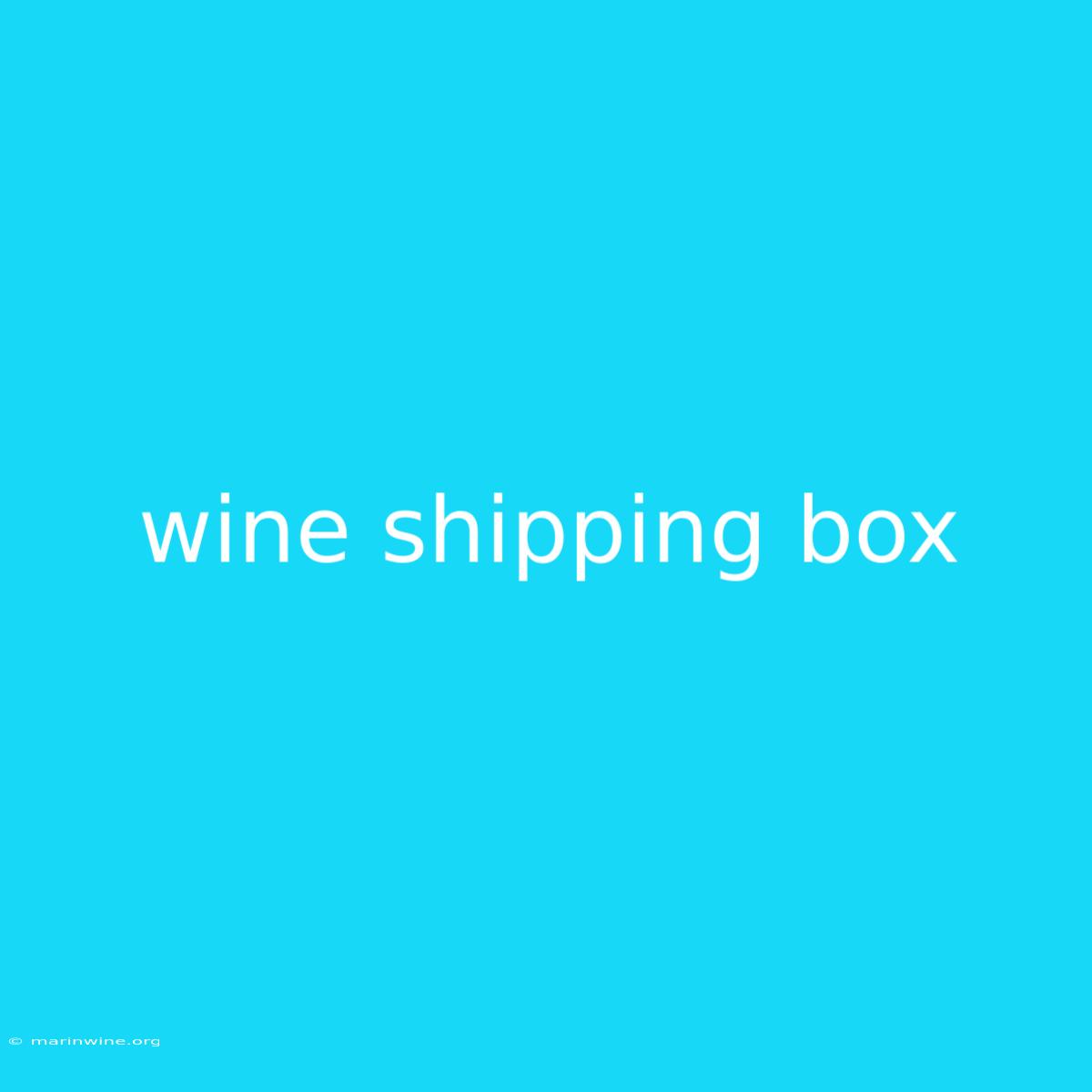 Wine Shipping Box