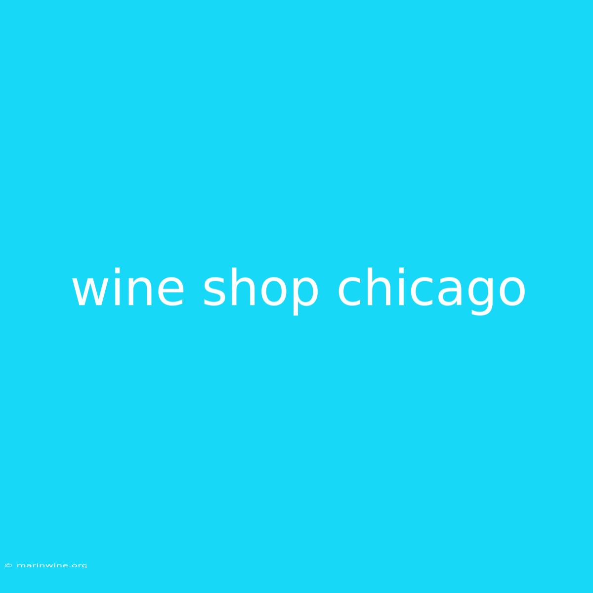 Wine Shop Chicago