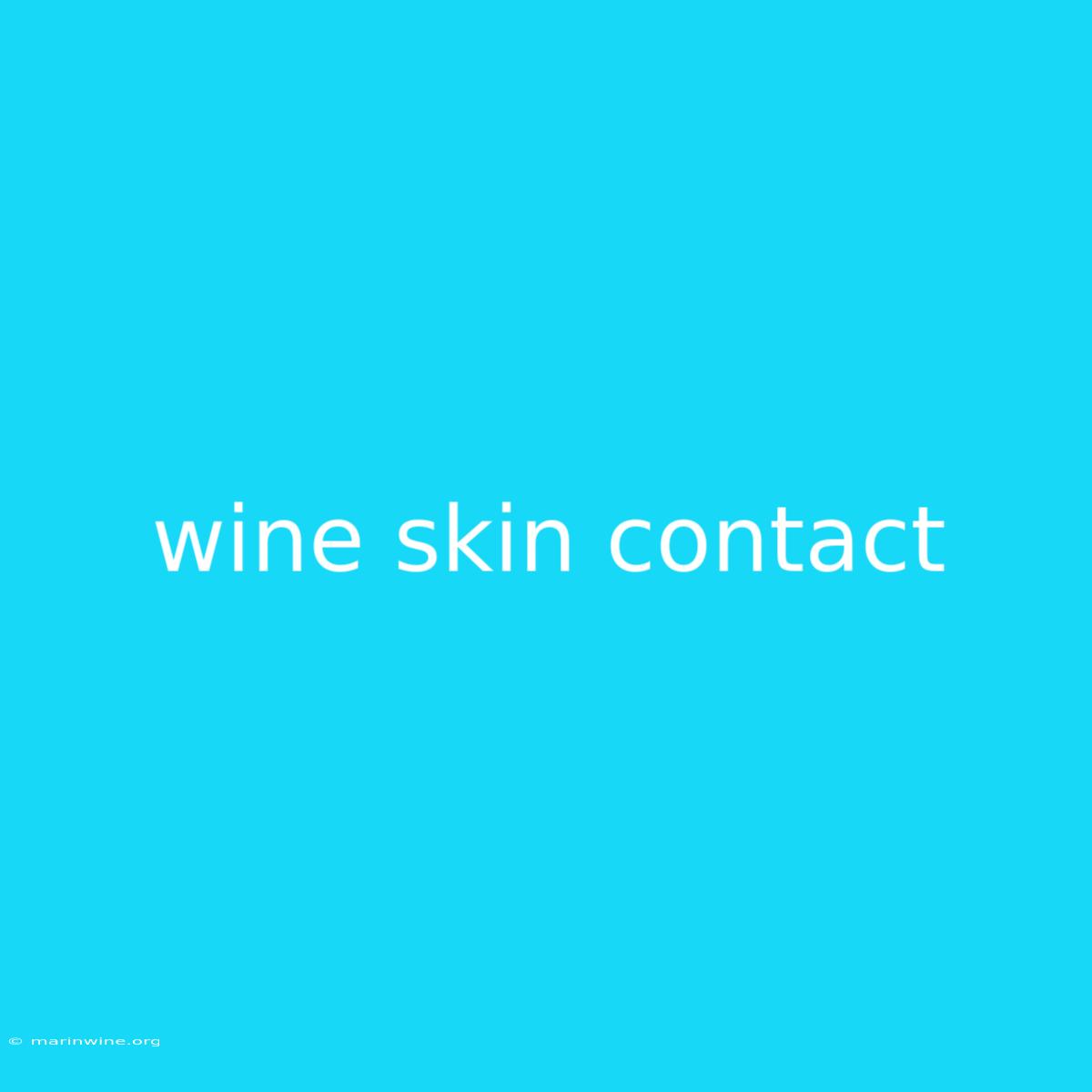 Wine Skin Contact