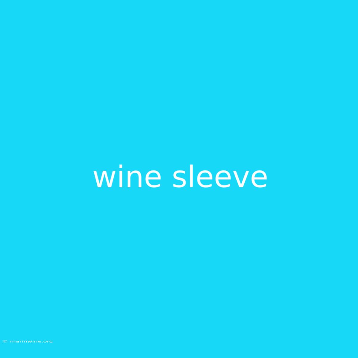 Wine Sleeve