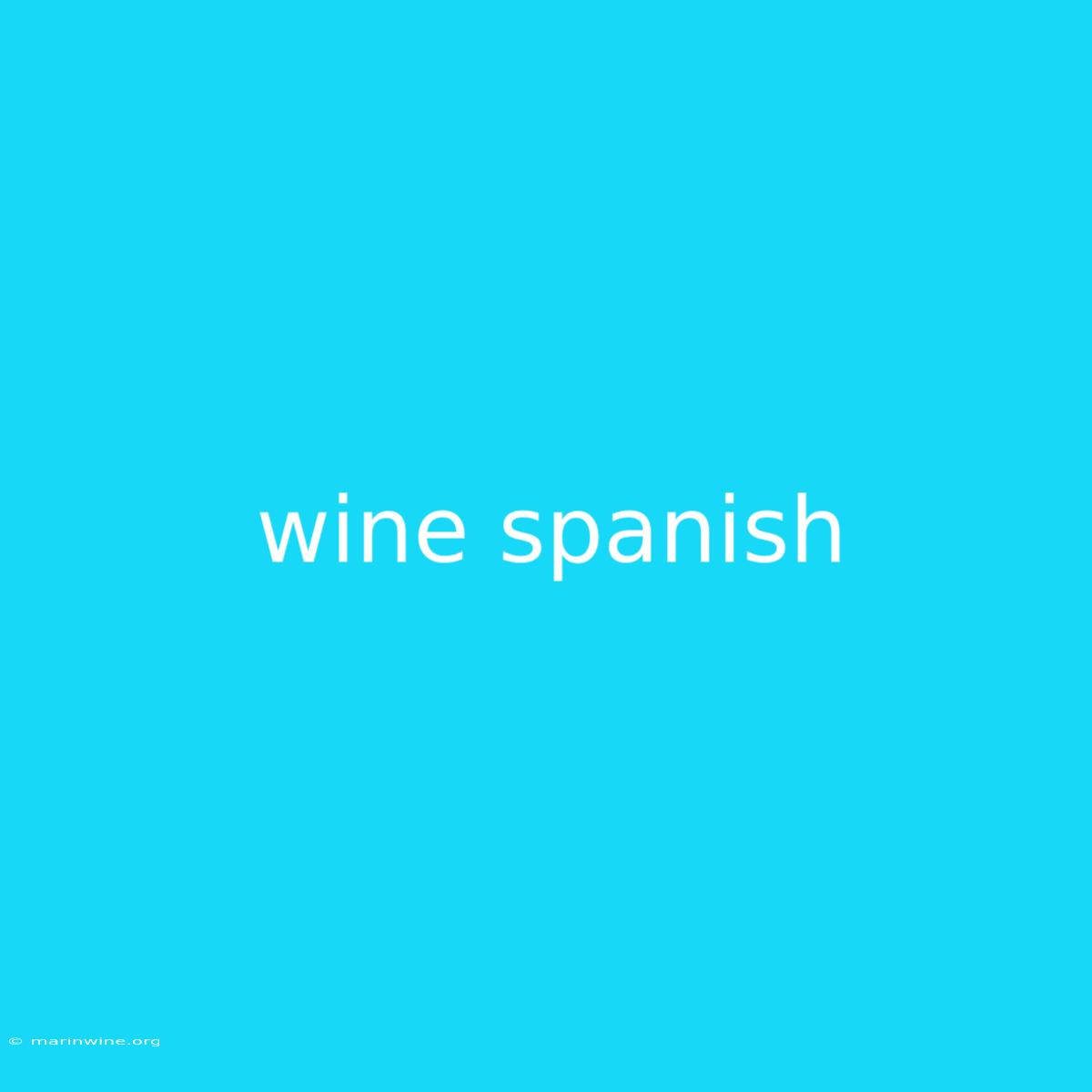 Wine Spanish