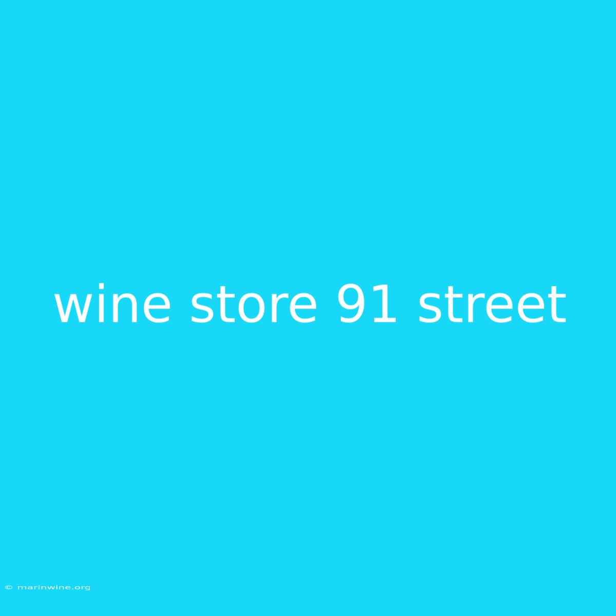 Wine Store 91 Street