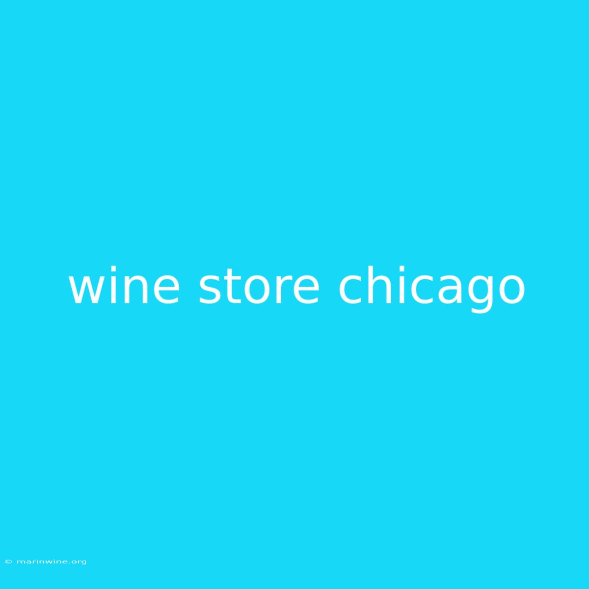 Wine Store Chicago