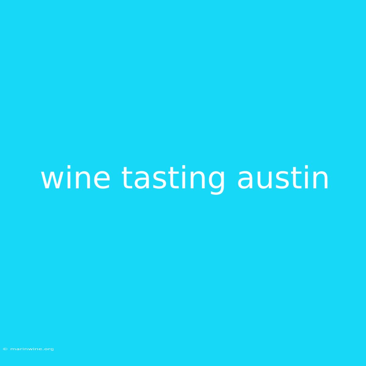 Wine Tasting Austin