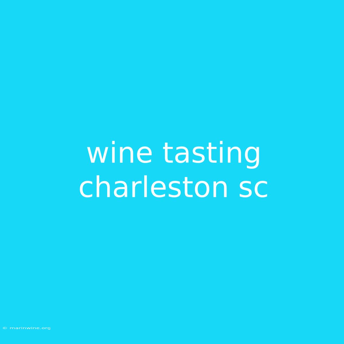 Wine Tasting Charleston Sc