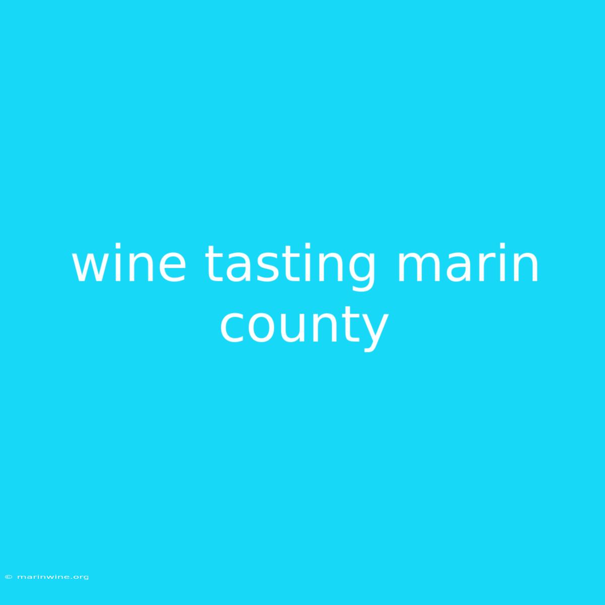 Wine Tasting Marin County