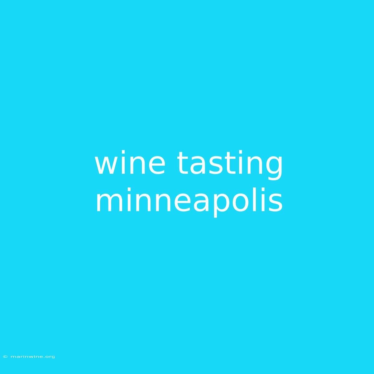 Wine Tasting Minneapolis