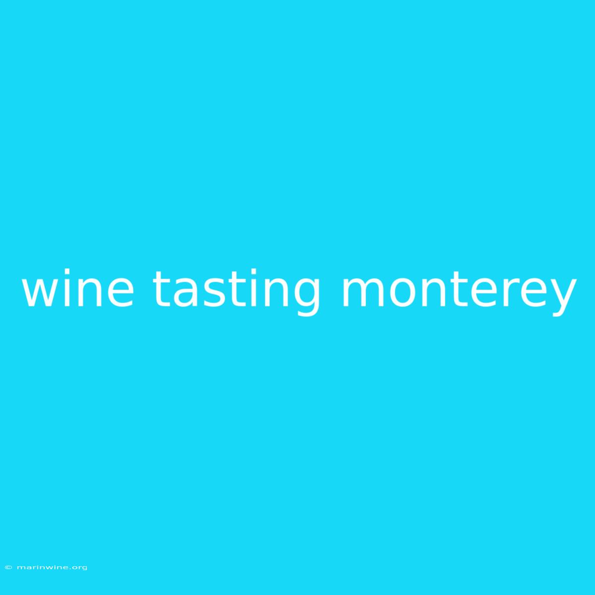 Wine Tasting Monterey