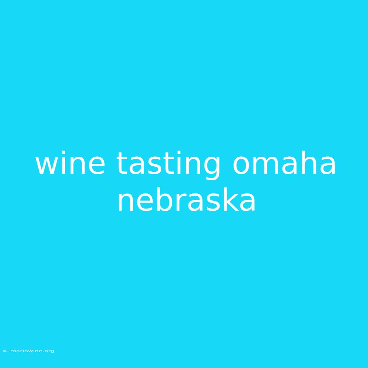 Wine Tasting Omaha Nebraska