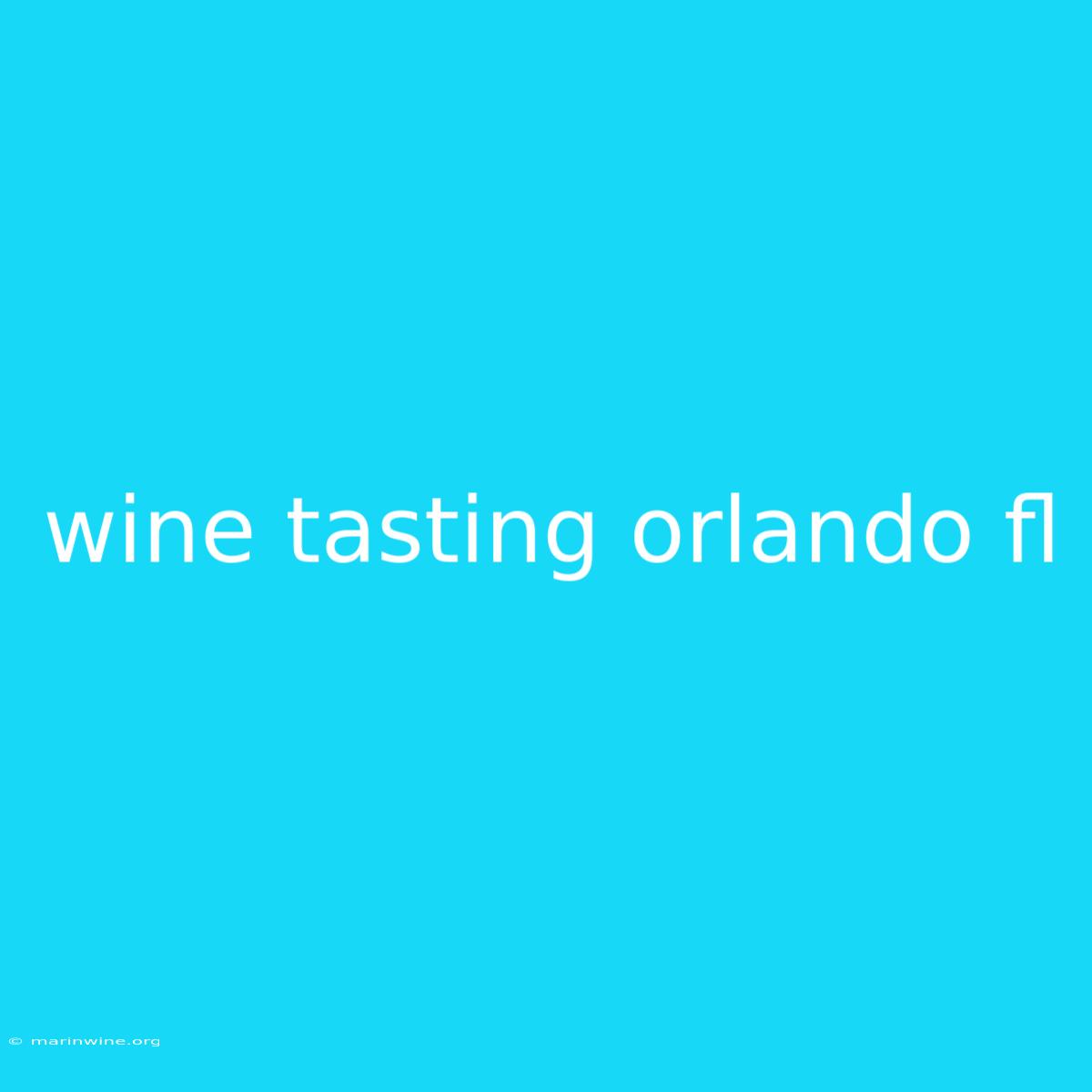 Wine Tasting Orlando Fl