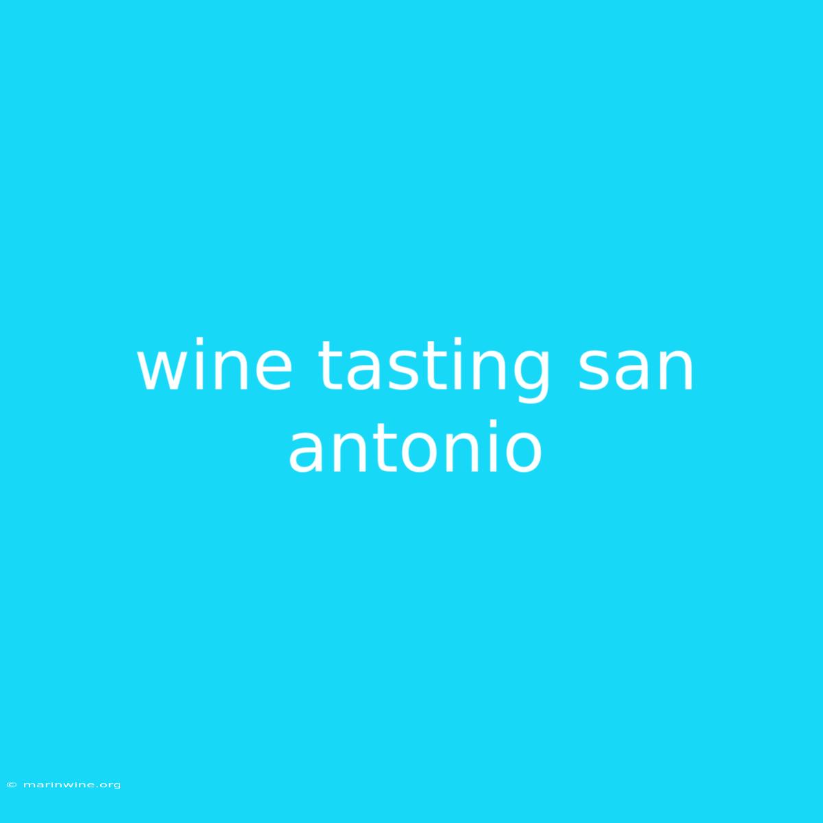 Wine Tasting San Antonio