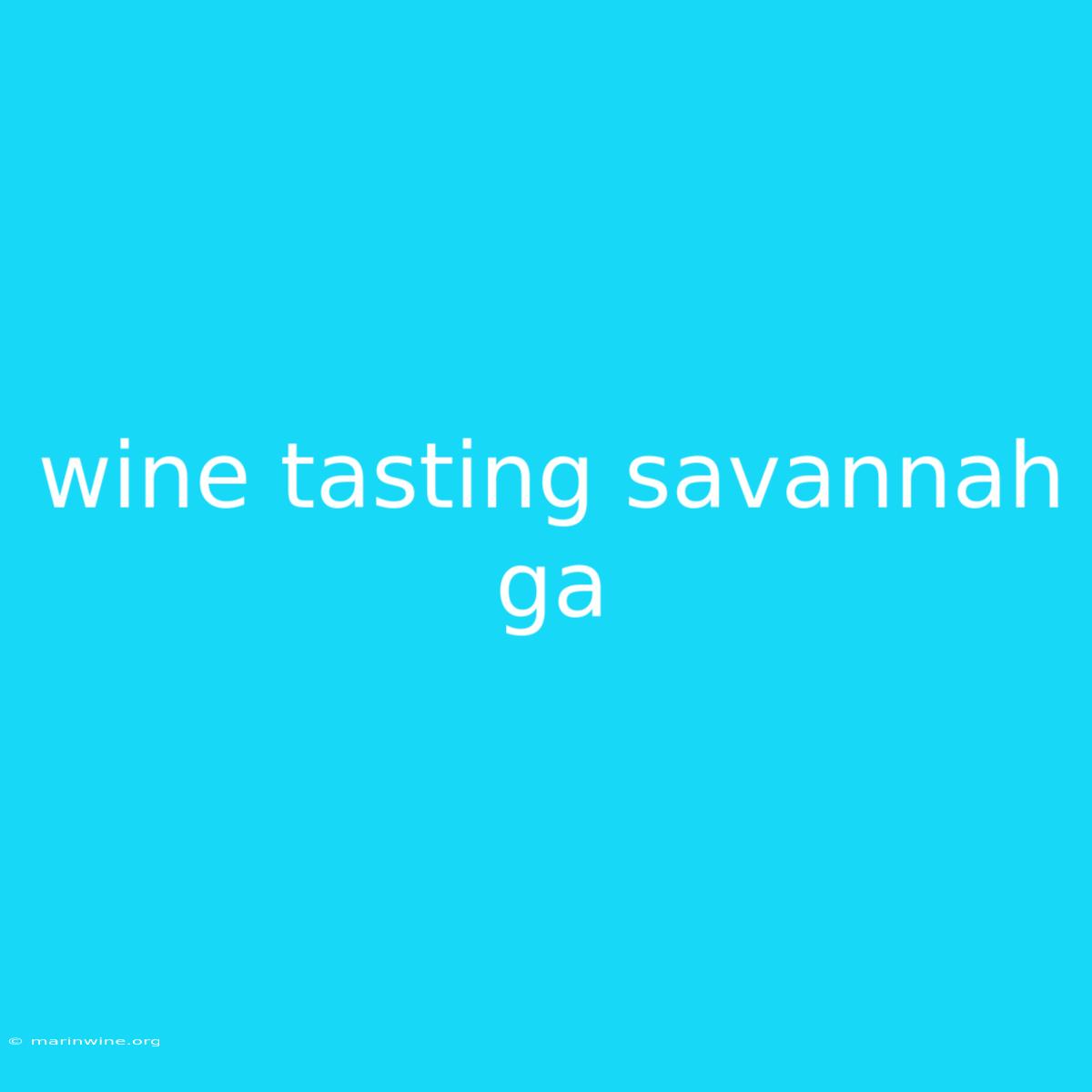 Wine Tasting Savannah Ga