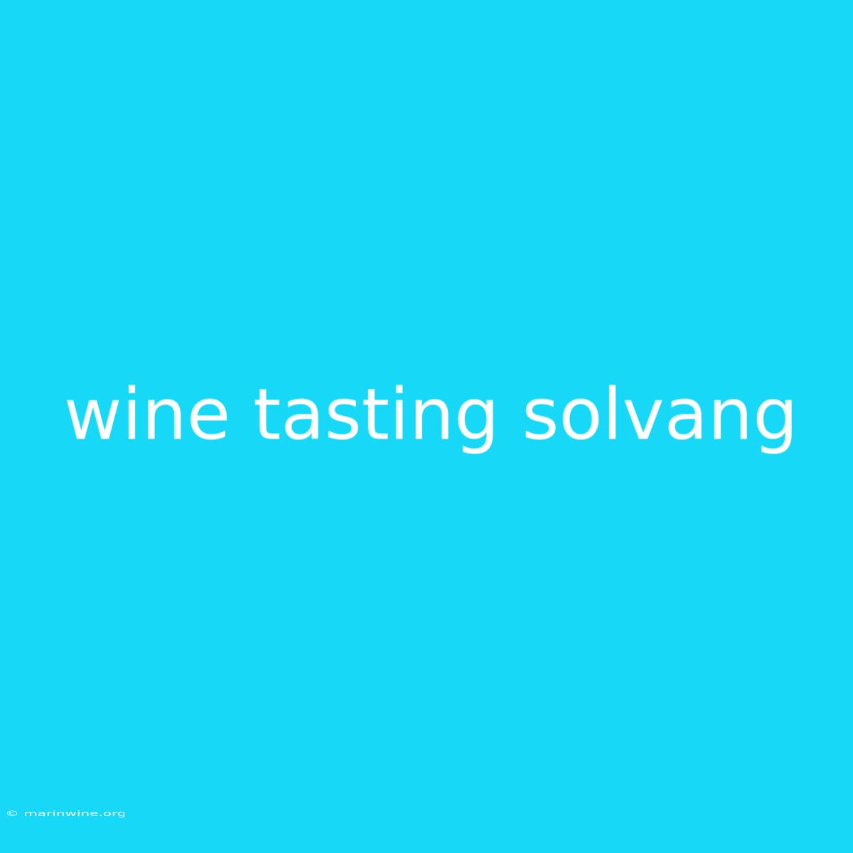 Wine Tasting Solvang