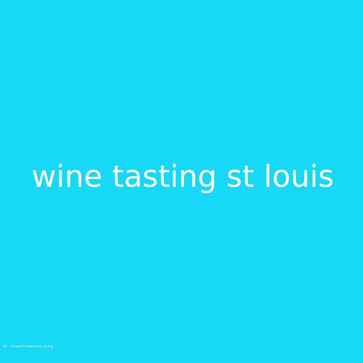 Wine Tasting St Louis