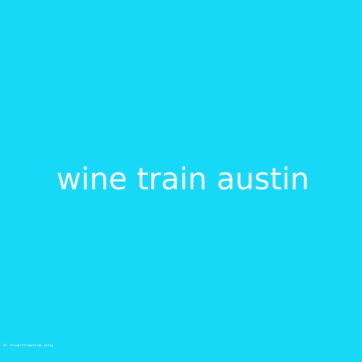 Wine Train Austin