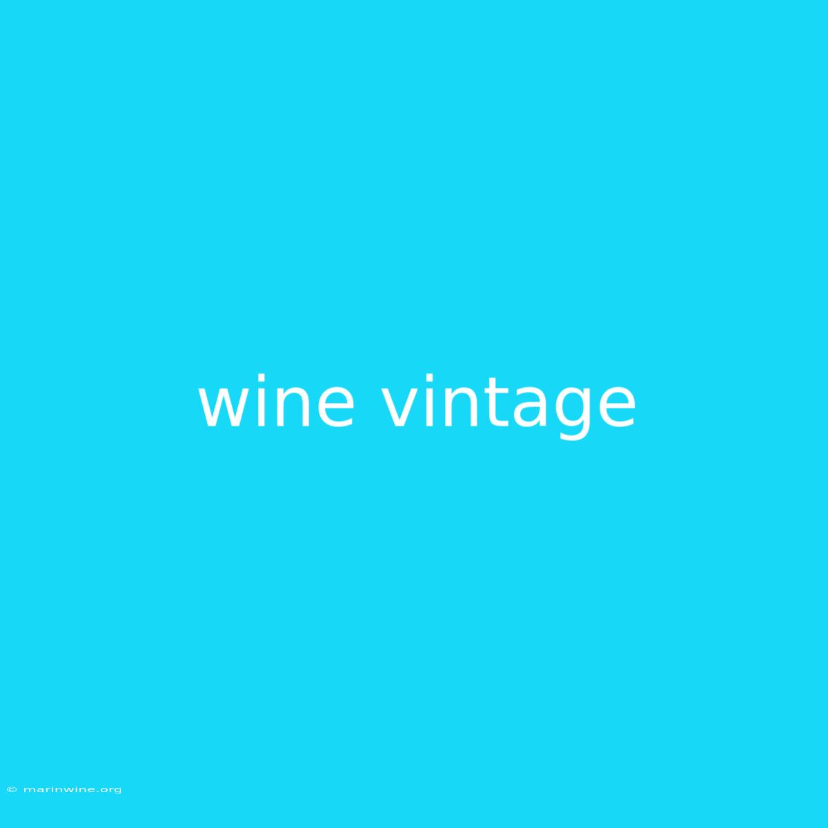 Wine Vintage