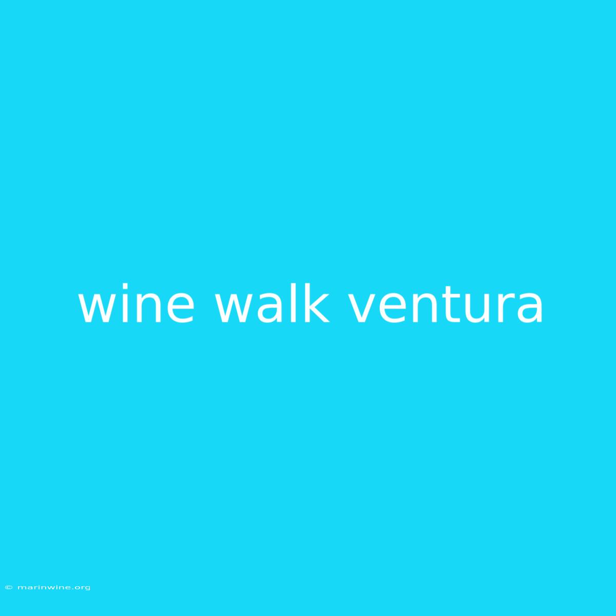 Wine Walk Ventura