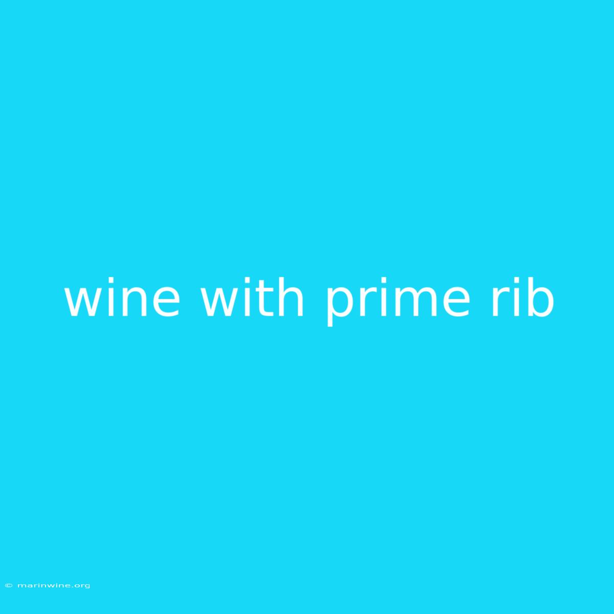 Wine With Prime Rib