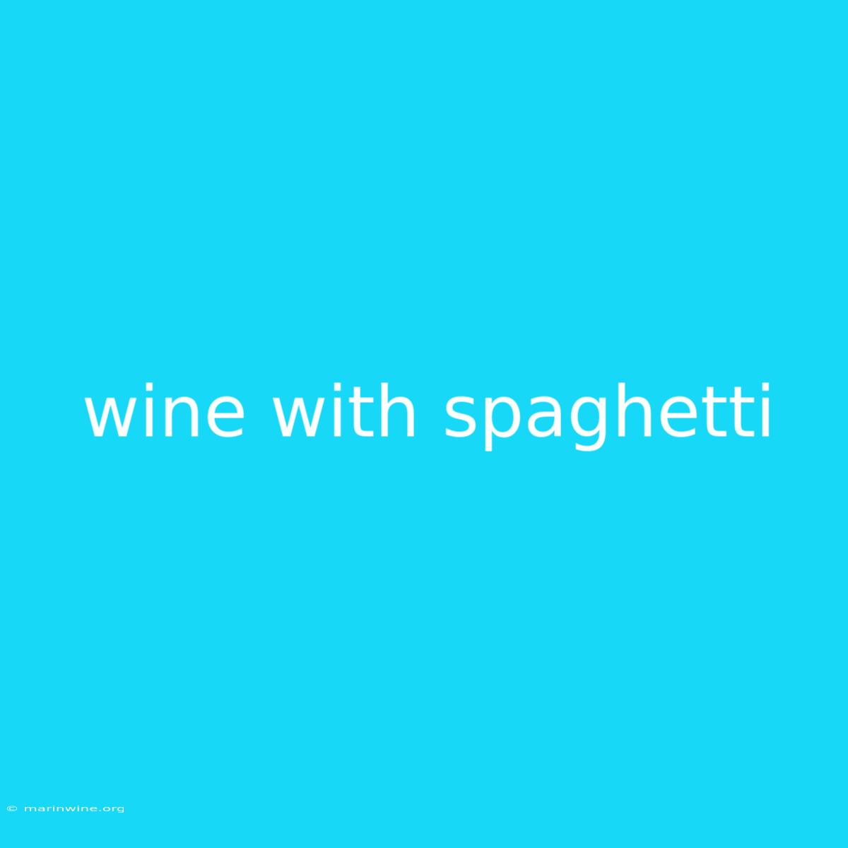 Wine With Spaghetti