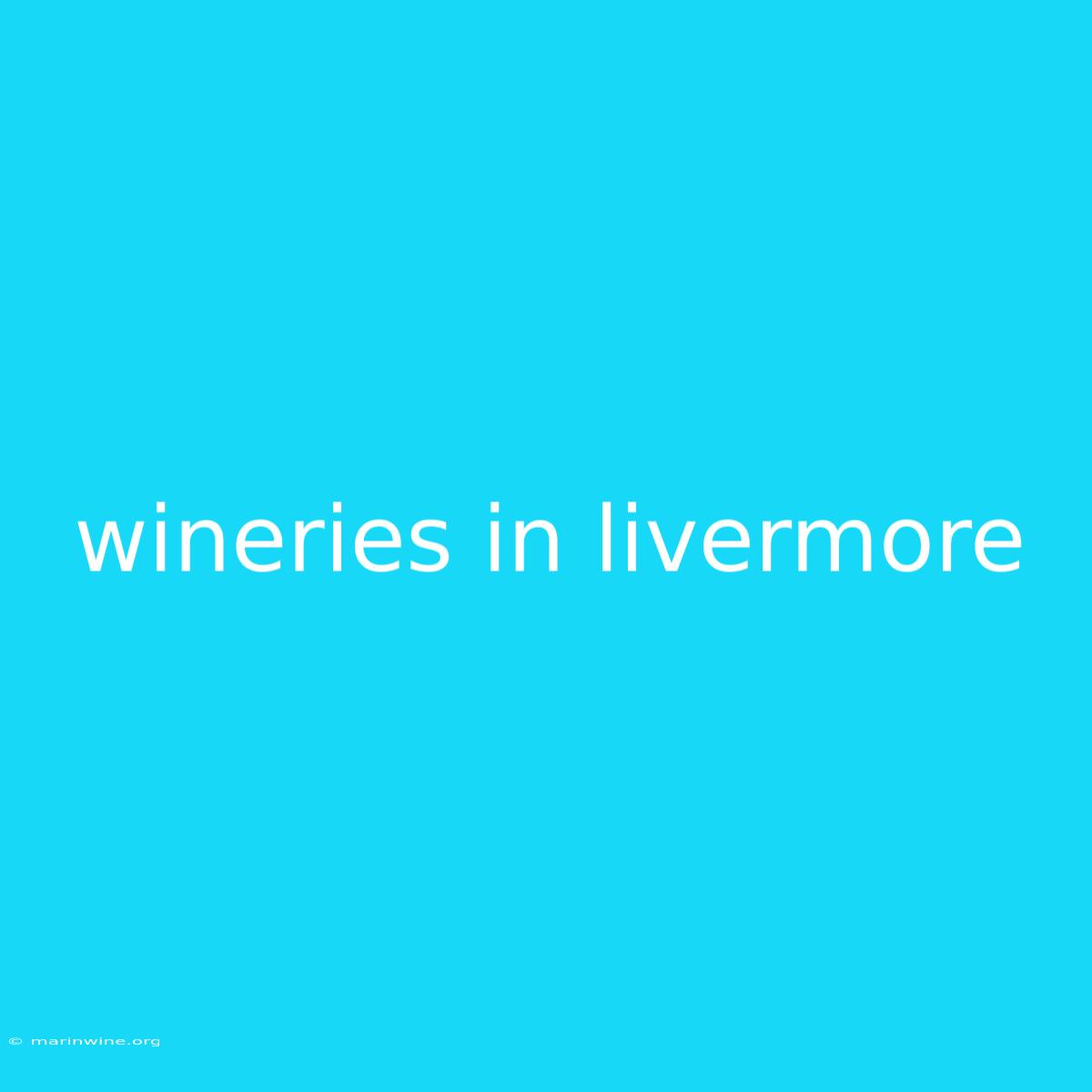 Wineries In Livermore