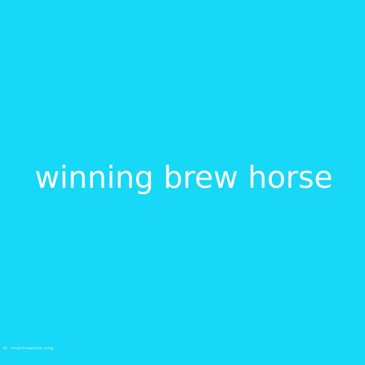 Winning Brew Horse