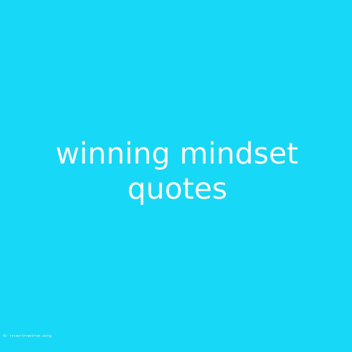 Winning Mindset Quotes