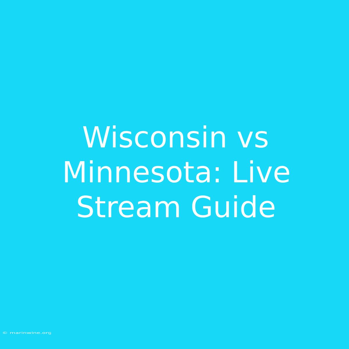 Wisconsin Vs Minnesota: Live Stream Guide