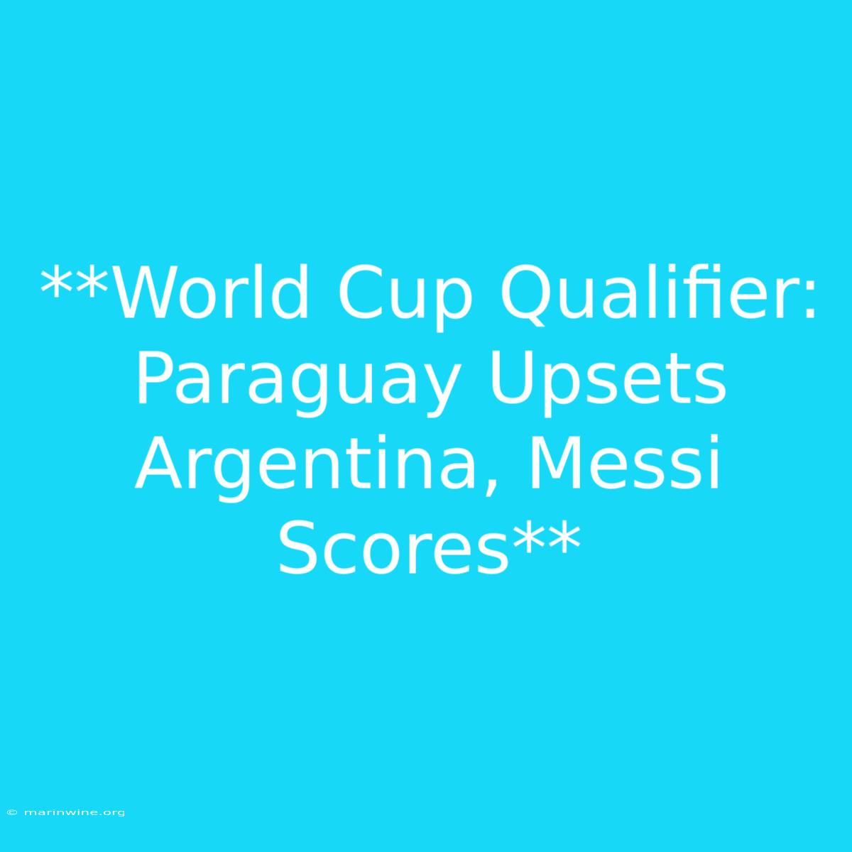 **World Cup Qualifier: Paraguay Upsets Argentina, Messi Scores** 