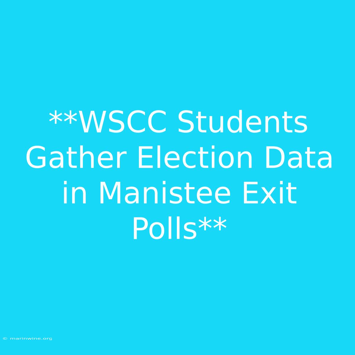 **WSCC Students Gather Election Data In Manistee Exit Polls** 