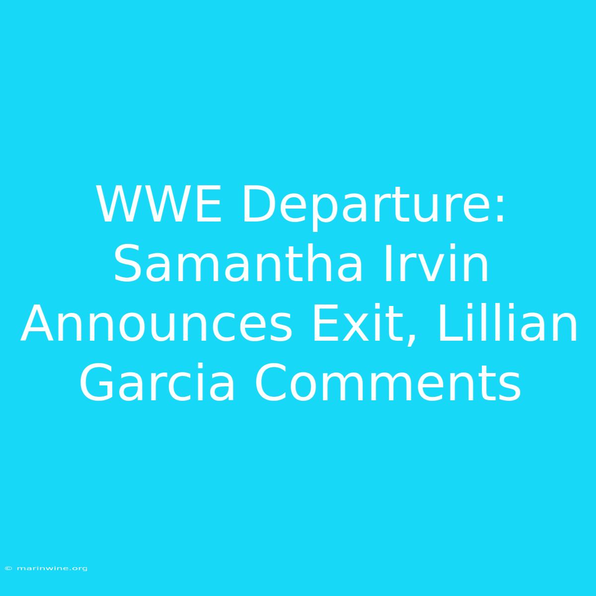 WWE Departure: Samantha Irvin Announces Exit, Lillian Garcia Comments