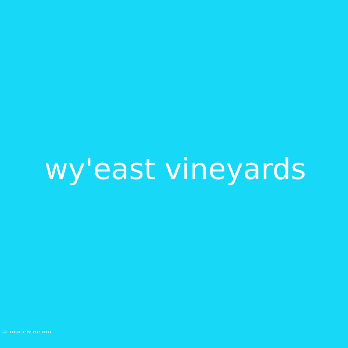 Wy'east Vineyards