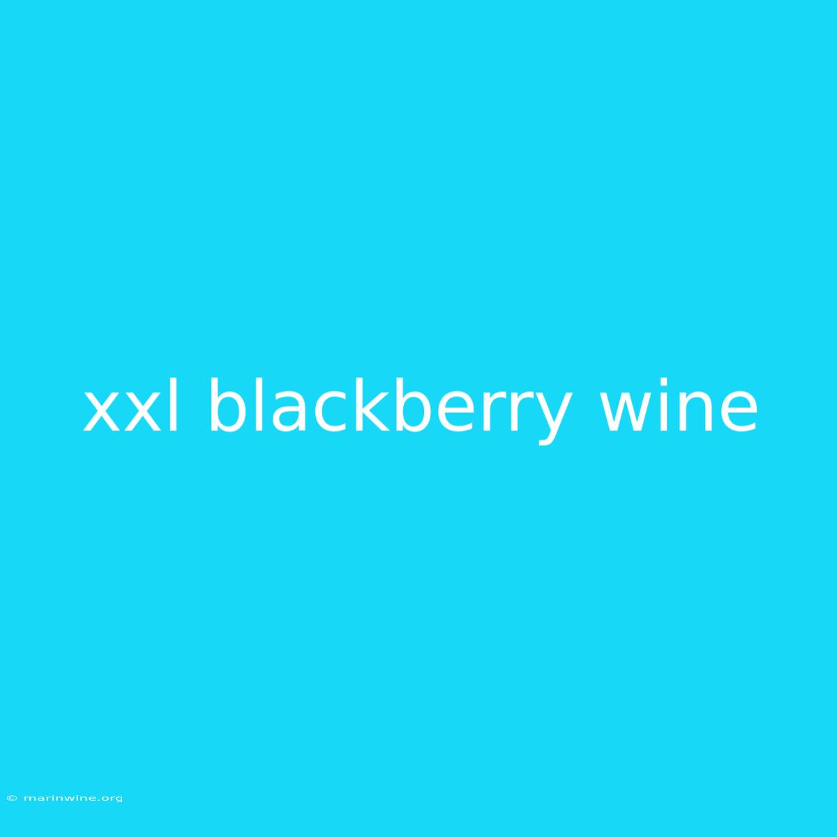 Xxl Blackberry Wine