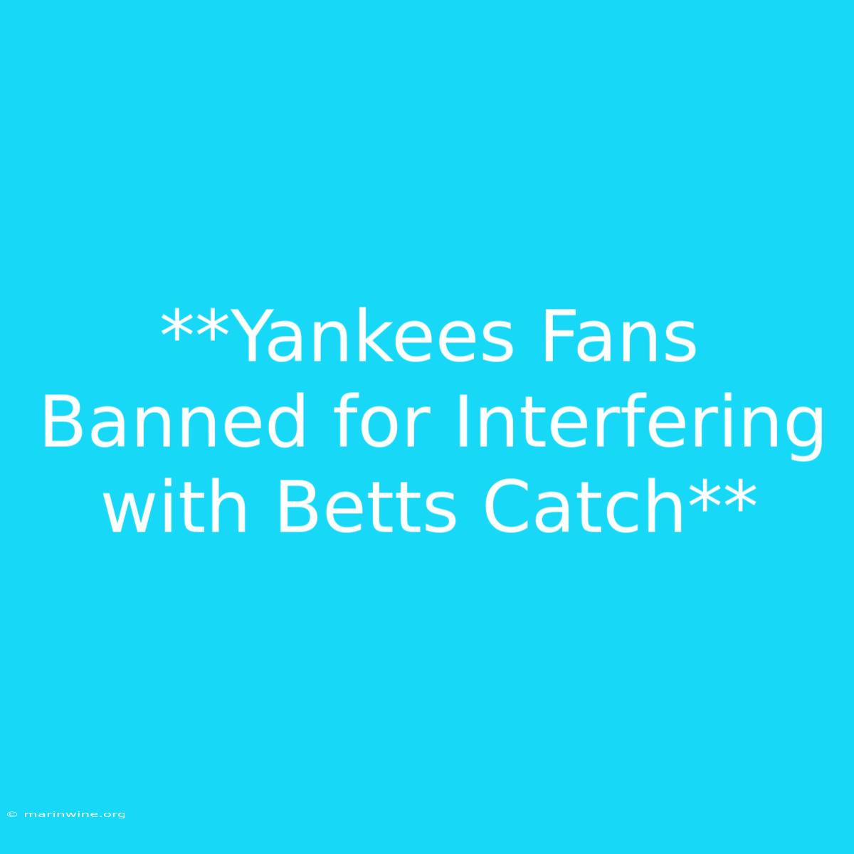 **Yankees Fans Banned For Interfering With Betts Catch**