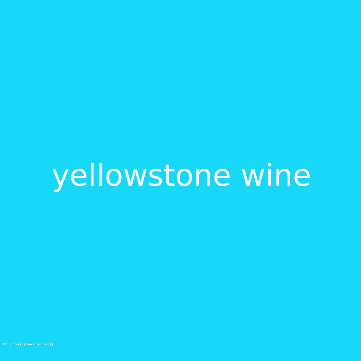 Yellowstone Wine