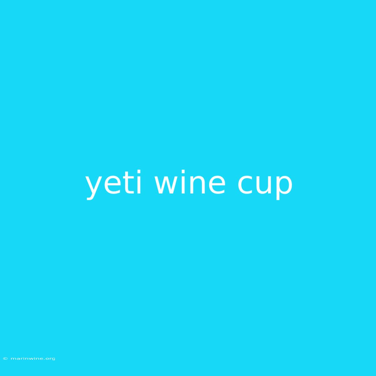 Yeti Wine Cup