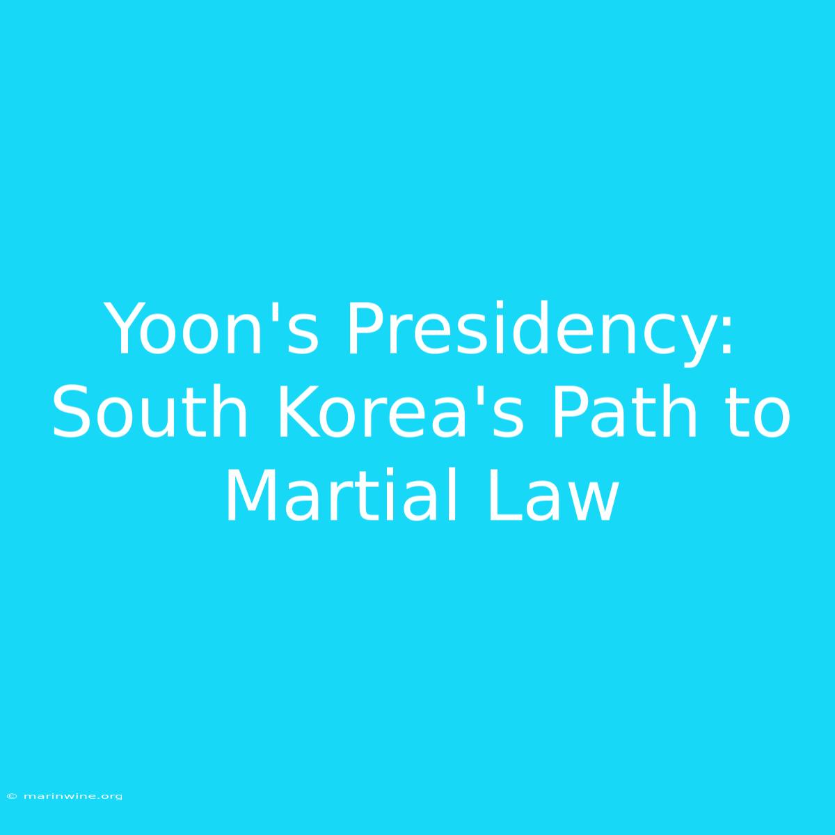 Yoon's Presidency: South Korea's Path To Martial Law