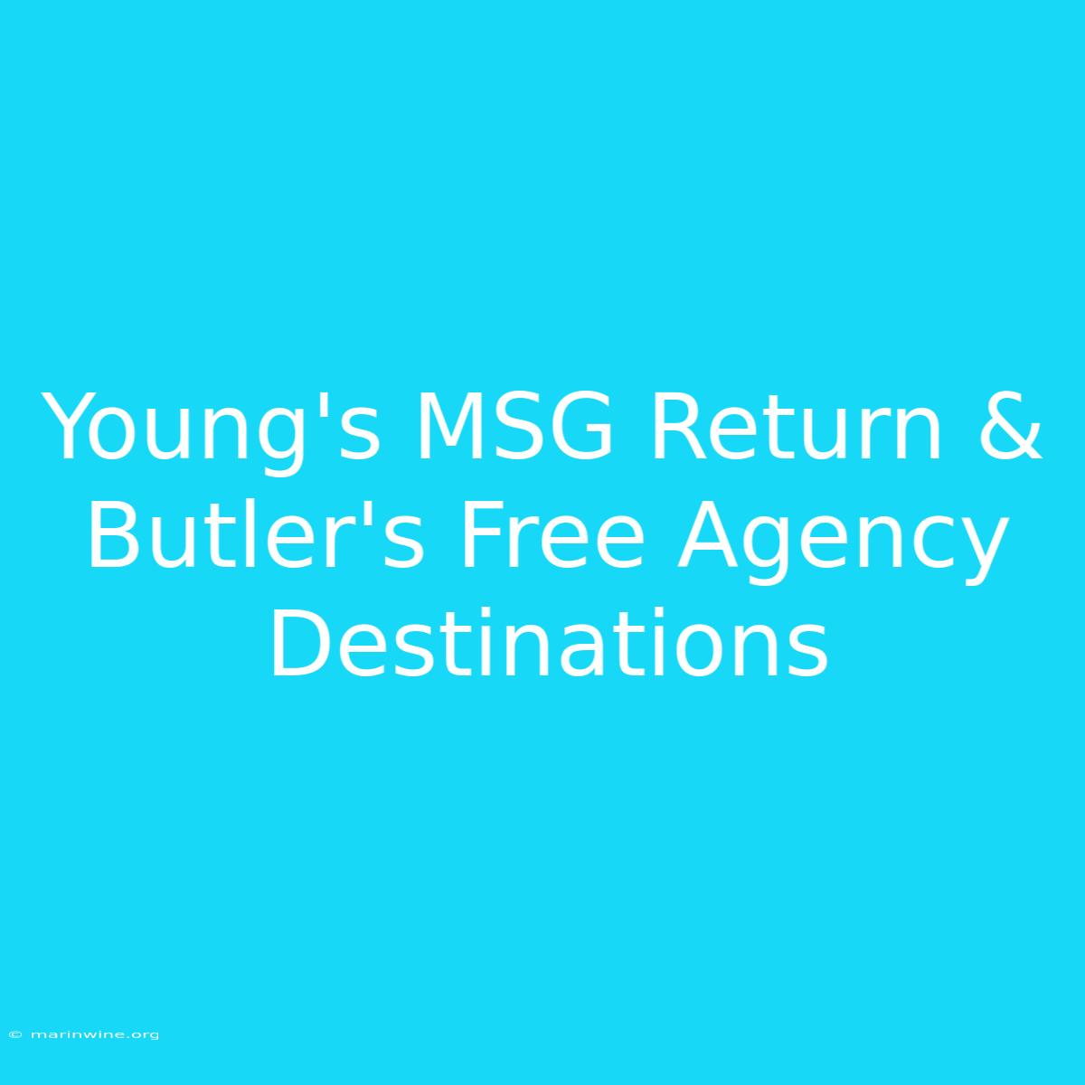 Young's MSG Return & Butler's Free Agency Destinations