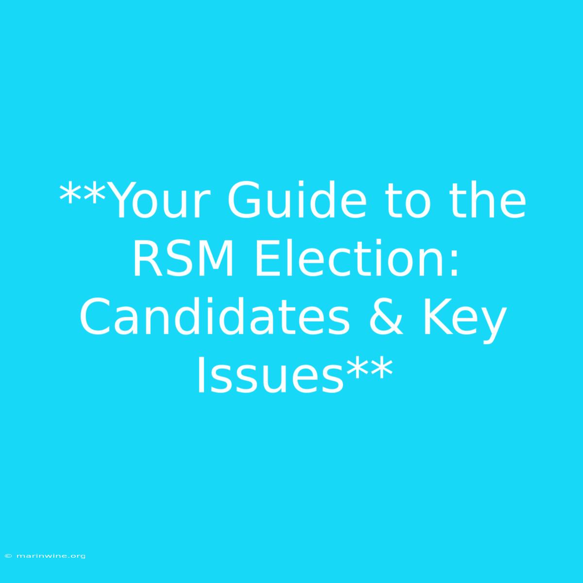 **Your Guide To The RSM Election: Candidates & Key Issues**