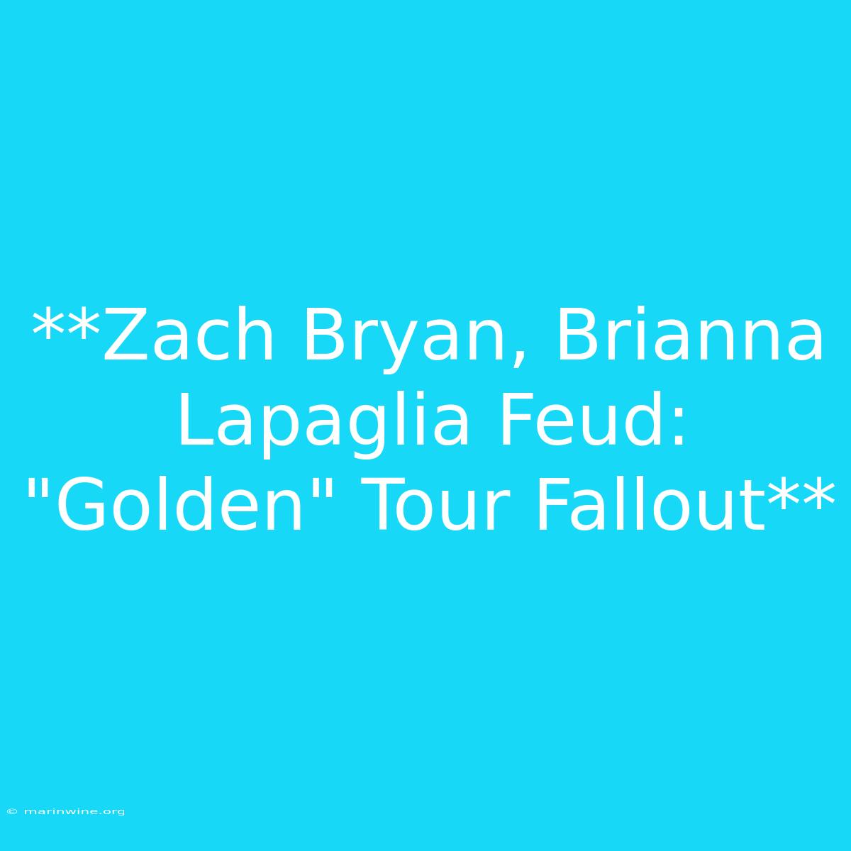 **Zach Bryan, Brianna Lapaglia Feud: 