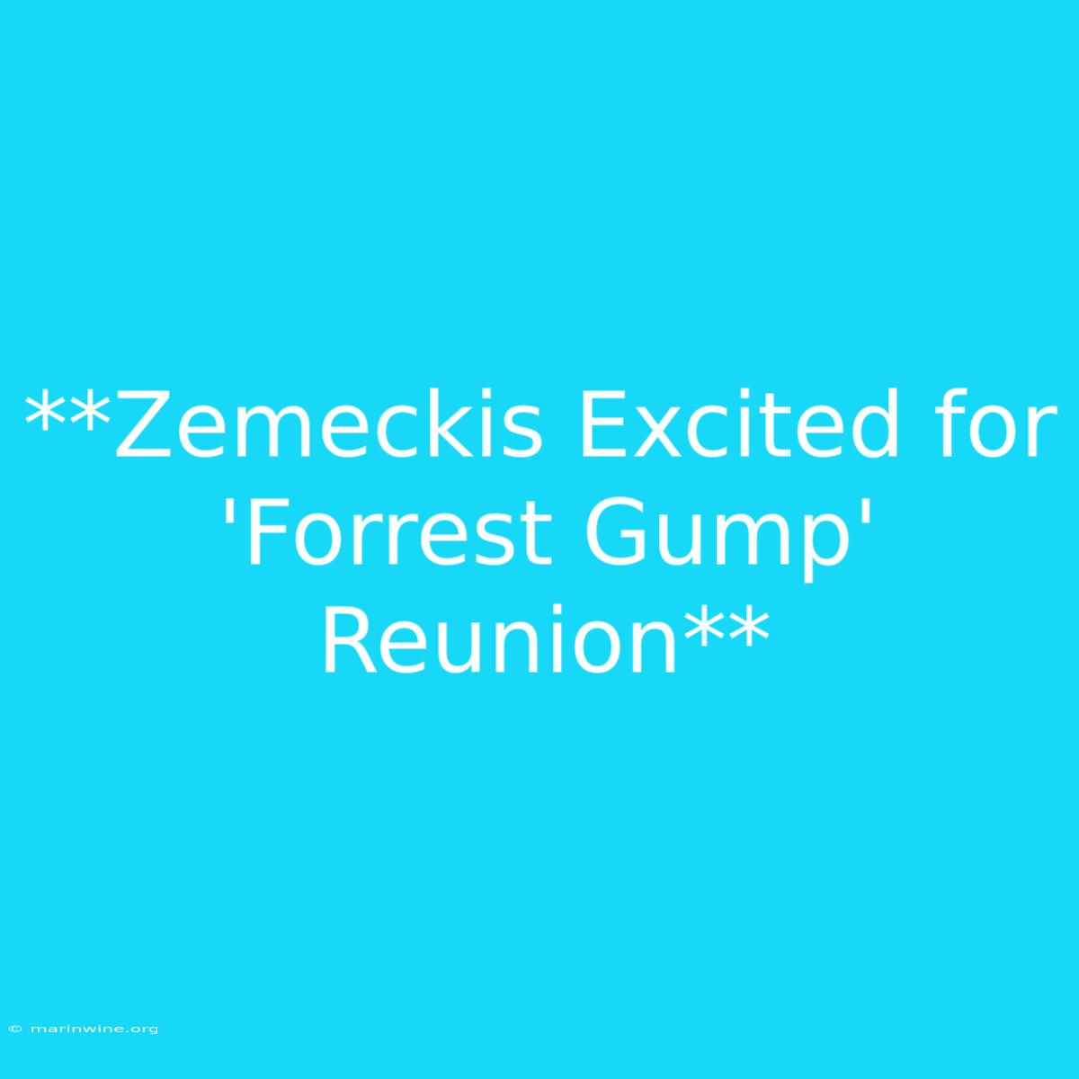 **Zemeckis Excited For 'Forrest Gump' Reunion**