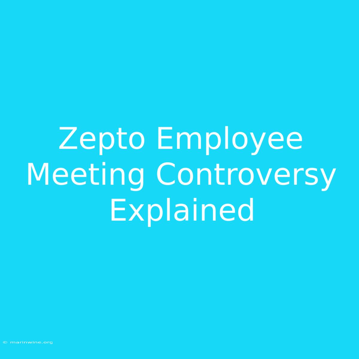 Zepto Employee Meeting Controversy Explained