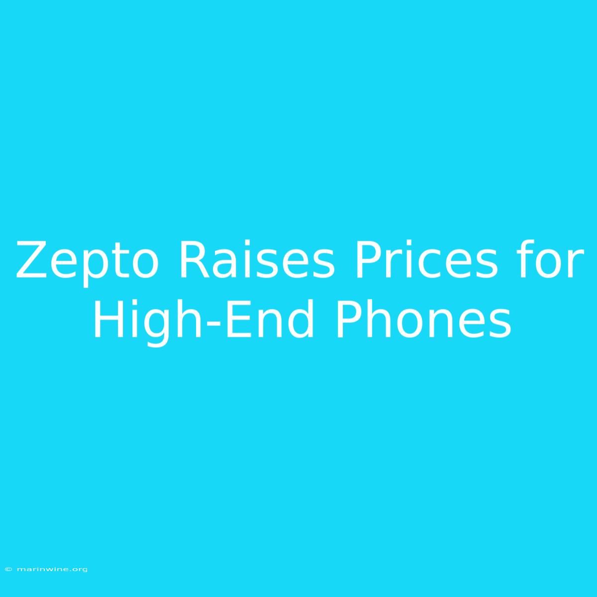 Zepto Raises Prices For High-End Phones