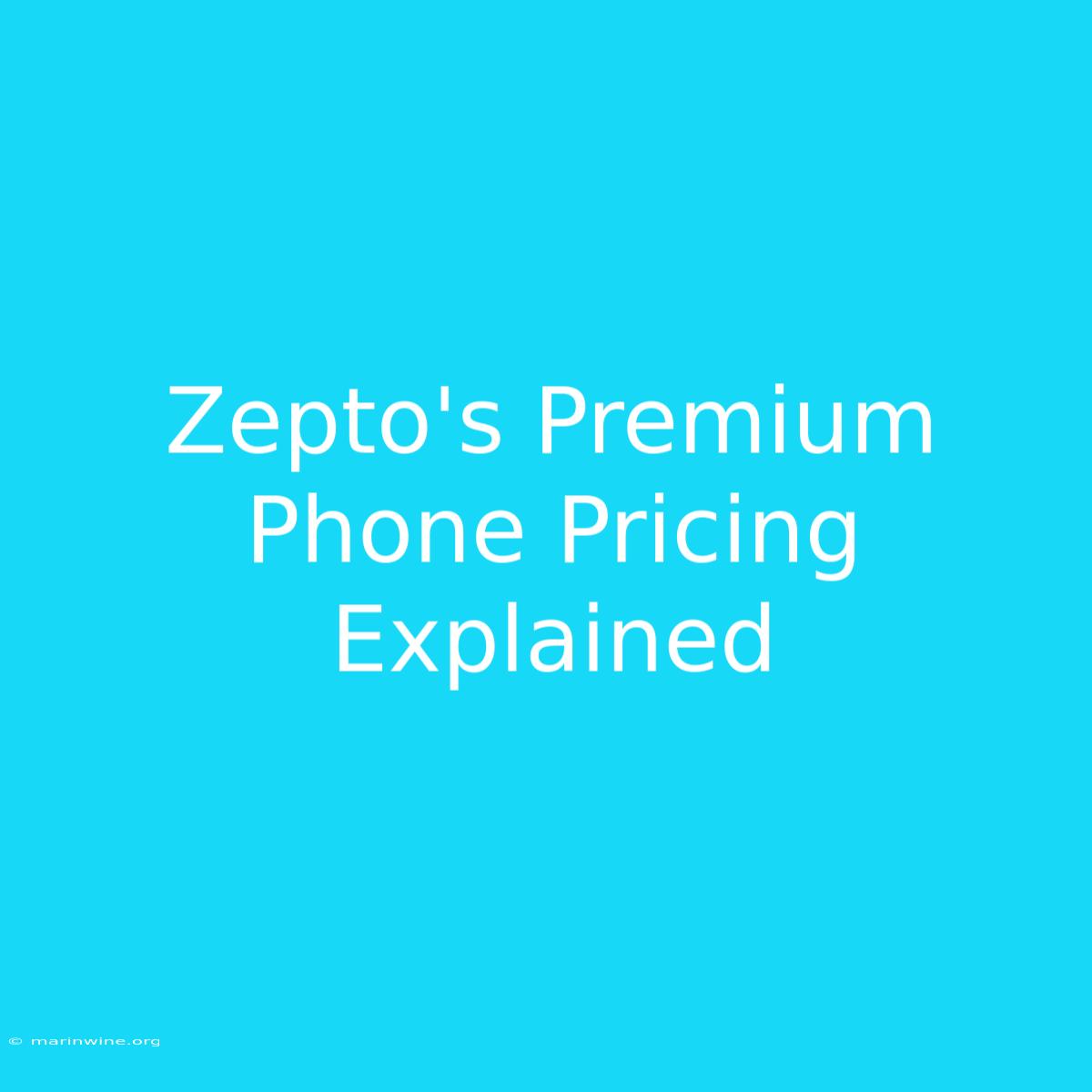 Zepto's Premium Phone Pricing Explained