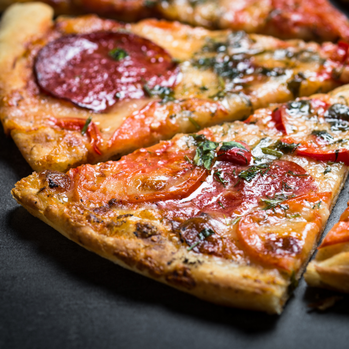 Homemade pizza with premade dough